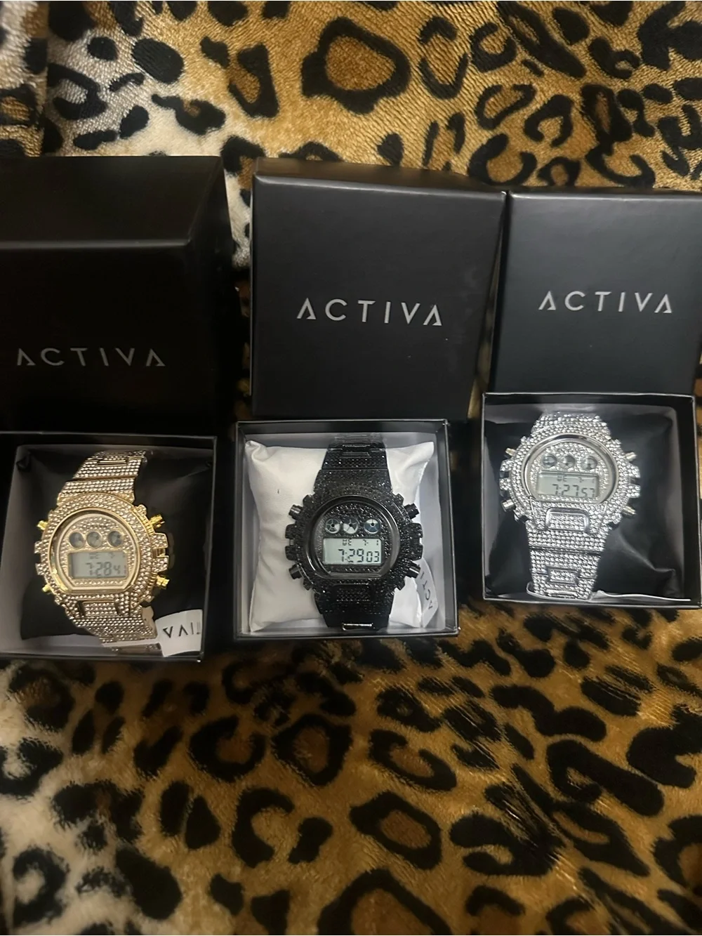 Invicta Men’s Digital Watch Trio in Gold, Black, and Silver